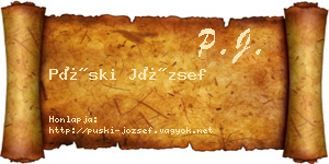Püski József névjegykártya